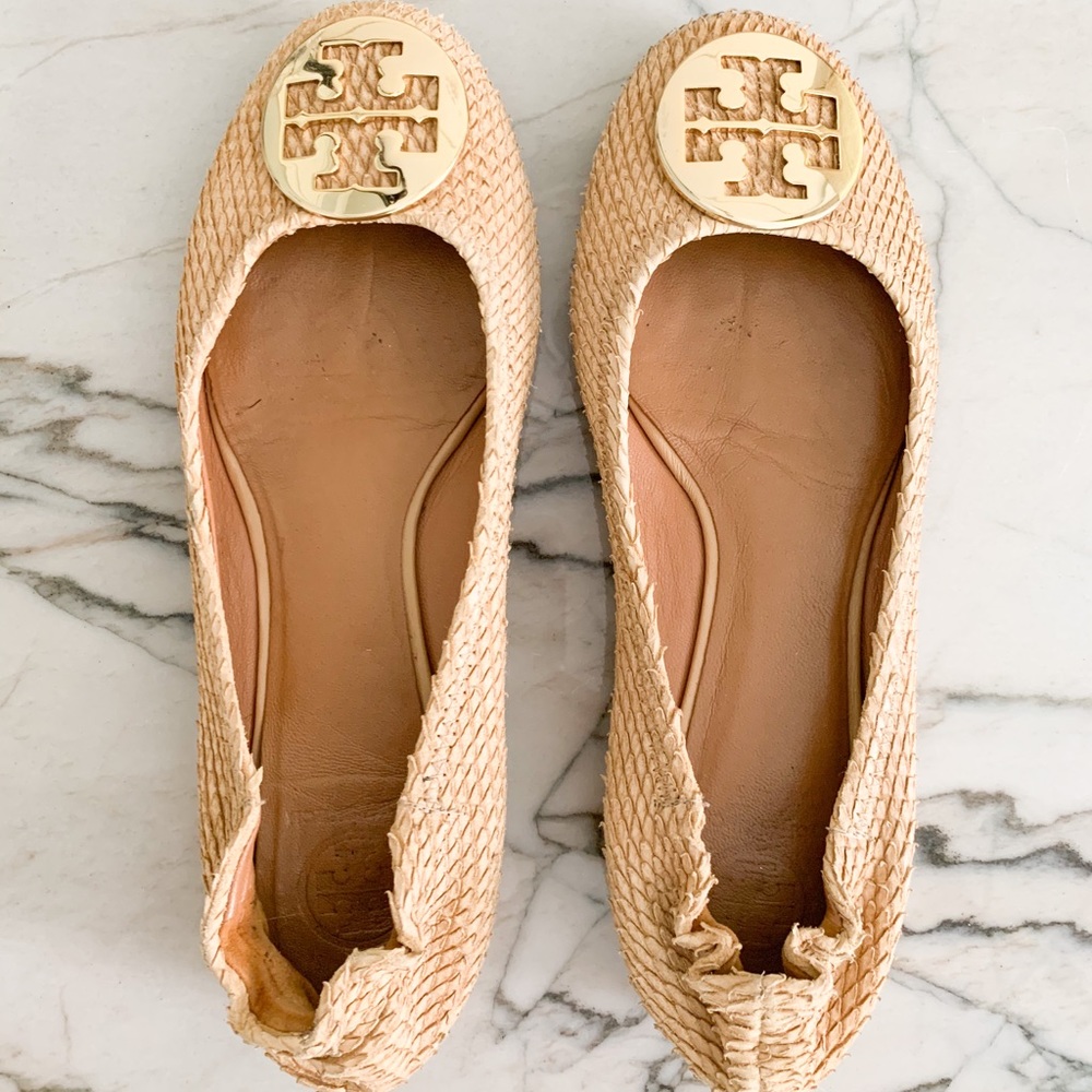 Tory Burch Reva Ballet Flats Snakeskin 9.5 - image 1